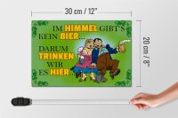 Holzschild Spruch 30x20cm Im Himmel gibts kein Bier
