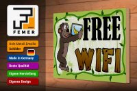 Holzschild Hinweis 30x20cm Free WiFi Internet