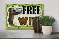 Holzschild Hinweis 30x20cm Free WiFi Internet