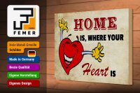 Holzschild Spruch 30x20cm Home is where your Heart is