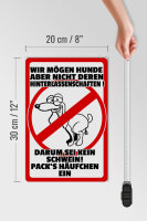 Holzschild Hinweis 20x30cm wir mögen keine Hundehäufchen