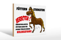 Holzschild Hinweis 30x20cm Füttern strengstens verboten