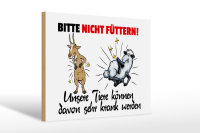 Holzschild Hinweis 30x20cm bitte nicht füttern Ziege...