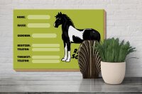 Holzschild Pferd 30x20cm Rappschecke Name Besitzer Rasse