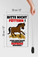 Holzschild Pferd 20x30cm nicht füttern schmerzhaft Hufrehe