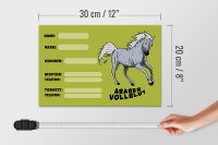 Holzschild Pferd 30x20cm Araber Vollblut Name Besitzer