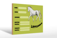 Holzschild Pferd 30x20cm Lippizaner Angaben Name Besitzer