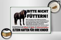 Holzschild Pferd 30x20cm bitte nicht füttern Eltern haften