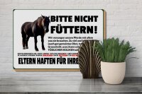 Holzschild Pferd 30x20cm bitte nicht füttern Eltern haften