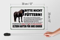 Holzschild Pferd 30x20cm bitte nicht füttern Eltern haften