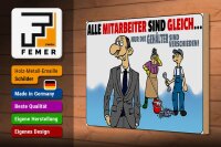 Holzschild Spruch 30x20cm alle Mitarbeiter gleich Gehälter