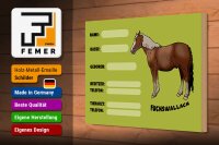Holzschild Pferd 30x20cm Fuchswallach Name Besitzer Rasse