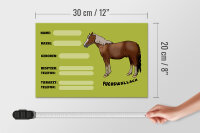 Holzschild Pferd 30x20cm Fuchswallach Name Besitzer Rasse