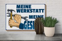Holzschild Hinweis 30x20cm meine Werkstatt meine Gesetze