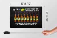Holzschild Alkohol 30x20cm 8 Biere Tagesbedarf Vitamin C