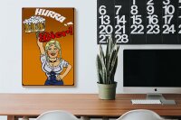 Holzschild Pinup 20x30cm Hurra Bier