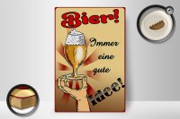 Holzschild Alkohol 20x30cm Bier immer eine gute Idee
