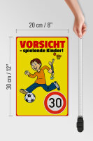 Holzschild Hinweis 20x30cm Vorsicht spielende Kinder 30Kmh
