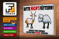 Holzschild Hinweis 30x20cm bitte nicht füttern Tiere krank