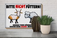 Holzschild Hinweis 30x20cm bitte nicht füttern Tiere krank