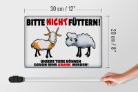 Holzschild Hinweis 30x20cm bitte nicht füttern Tiere krank