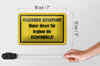 Blechschild Hinweis 18x12cm Vegetarier aufgepasst Schild