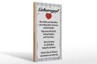 Holzschild Spruch 20x30cm Liebesrezept nehme 2 Menschen