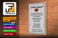 Holzschild Spruch 20x30cm Liebesrezept nehme 2 Menschen
