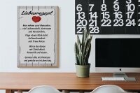 Holzschild Spruch 20x30cm Liebesrezept nehme 2 Menschen