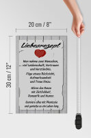 Holzschild Spruch 20x30cm Liebesrezept nehme 2 Menschen