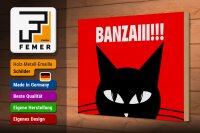 Holzschild Spruch 30x20cm Katze Banzaiii