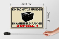 Holzschild Alkohol 30x20cm ein Tag 24 Std Bier 24 Flaschen