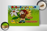 Holzschild Spruch 30x20cm Blumen giessen nicht vergessen