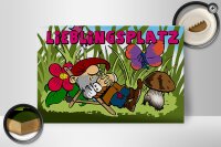 Holzschild Spruch 30x20cm Lieblingsplatz Zwerg im Garten
