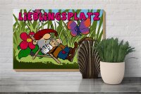 Holzschild Spruch 30x20cm Lieblingsplatz Zwerg im Garten