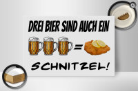 Holzschild Alkohol 30x20cm 3 Bier sind ein Schnitzel