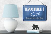 Blechschild Spruch 12x18cm lächle Du kannst nicht alle