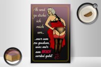 Holzschild Pinup 20x30 m ab und zu drehe ich mich um Arsch
