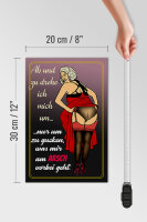 Holzschild Pinup 20x30 m ab und zu drehe ich mich um Arsch