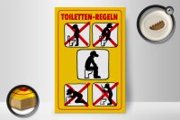 Holzschild Hinweis 20x30cm Toiletten Regeln