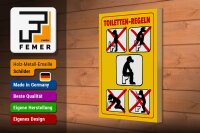 Holzschild Hinweis 20x30cm Toiletten Regeln