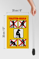 Holzschild Hinweis 20x30cm Toiletten Regeln