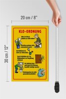 Holzschild Hinweis 20x30cm Klo Ordnung im Sitzen pinkeln