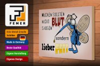 Holzschild Spruch 30x20cm Mücken sollten nicht Blut saugen