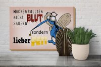 Holzschild Spruch 30x20cm Mücken sollten nicht Blut saugen