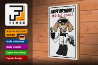 Holzschild Spruch 20x30cm Happy Birthday 40 is cool