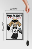 Holzschild Spruch 20x30cm Happy Birthday 40 is cool