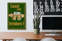 Holzschild Alkohol 20x30cm Bier lasst uns trinken Gläser