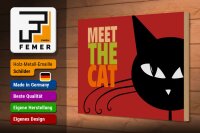 Holzschild Spruch 30x20cm Katze Meet the cat