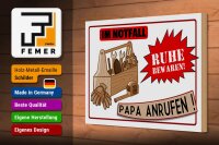 Holzschild Spruch 30x20cm Im Notfall Ruhe Papa anrufen